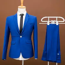 Новые мужские костюмы для выпускного вечера стиль свадебное платье под заказ мужские деловые винтажные Королевский синий свадебный костюм для жениха