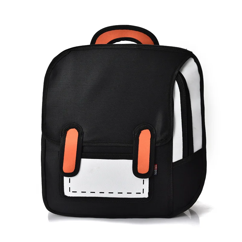 Fashion Backpack Cute Student School Bags Women Bagpack 3D Jump Style Zaino 2D Drawing Cartoon Back Bag Comic Unisex Knapsack