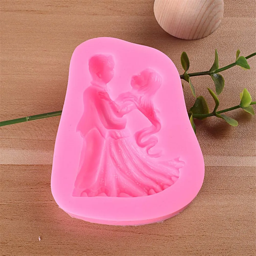 Wedding Ceremony Couple Bride Groom 8.2*7*1.5cm 3D Mold Silicone Mold