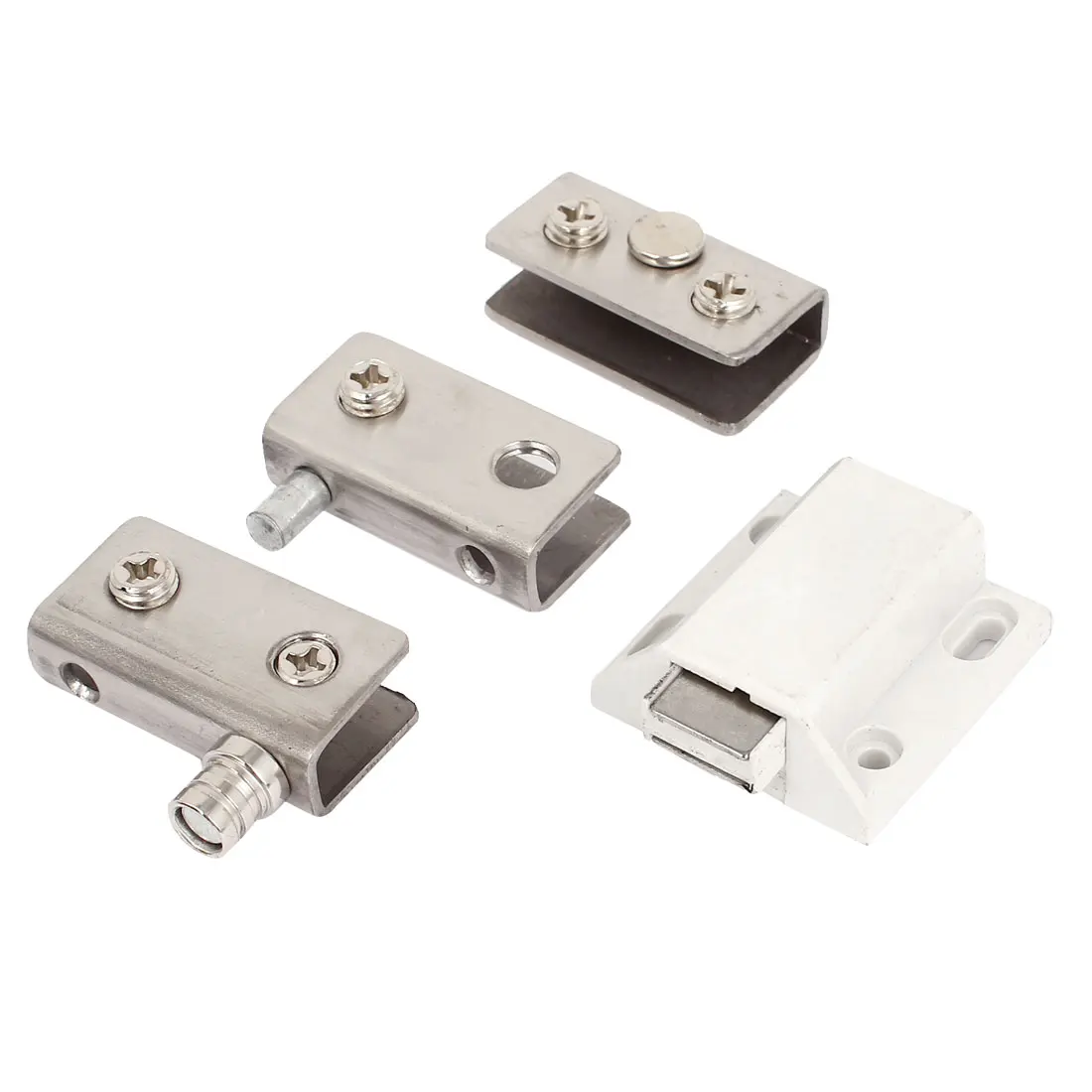 Stainless Steel Clamp Clip Single Head Glass Door Catch Latch