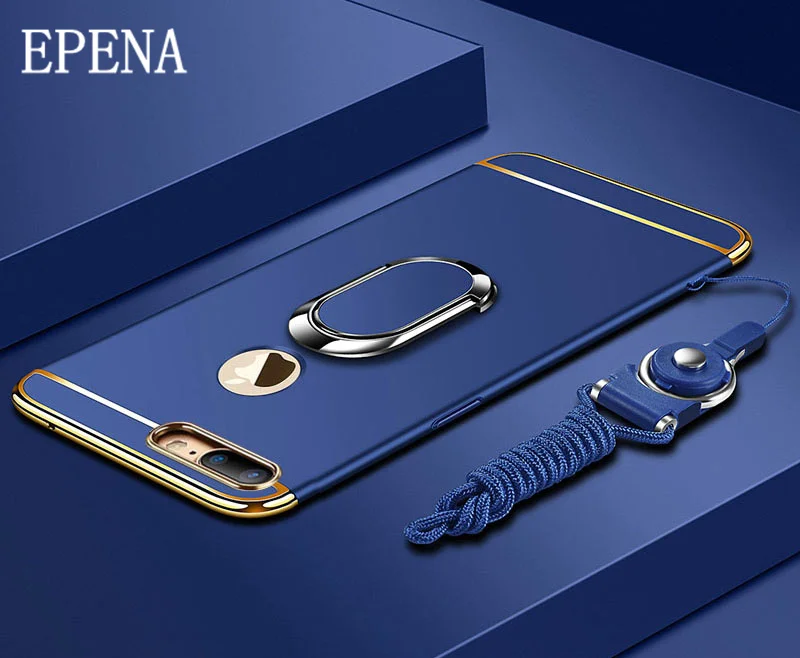 

Ultra Thin Case For Redmi Note 7 6 5 Pro Plating Hard Pc Cover 3 In 1 For Redmi 7 K20 S2 5 5A 5X 6A plus Case phone Ring Lanyard