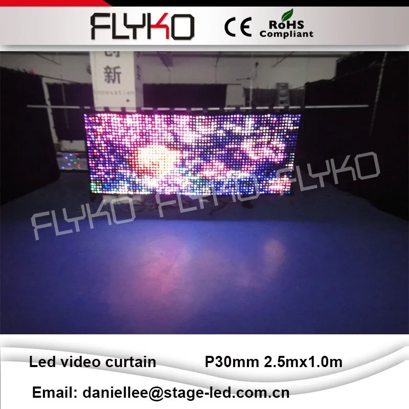 Прекрасный Новое поступление светодиодный видео ткань светодиодный видение занавес P3cm 2,5x1,0 м