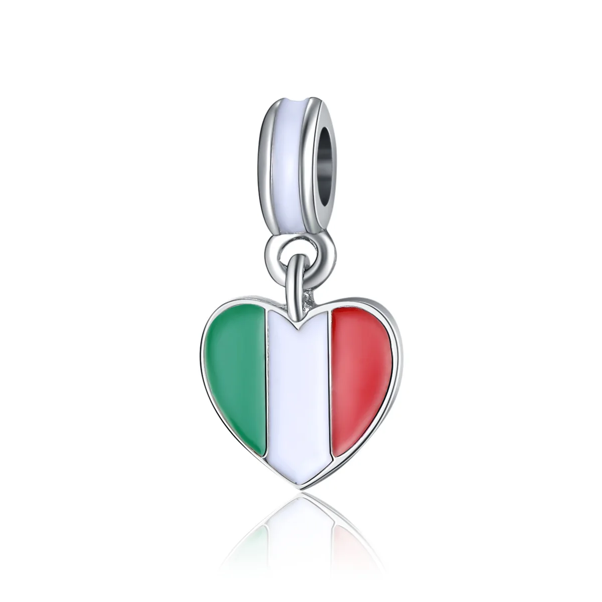 

Popular DIY European Beads Italy Flag Pendant Charms Fit Original Bracelets & Bangles Heart Shape Big Hole Beads DIY Jewelry
