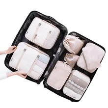 8 шт./компл. С рисунком туалетных принадлежностей, набор аксессуаров сетка для хранения Чемодан Упаковка Куб для Костюмы сумка для хранения нижнего белья