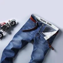 Мужские тонкие модные деловые брендовые стильные тонкие прямые джинсы высокого качества из хлопка повседневные мужские Стрейчевые джинсовые брюки больших размеров 28-38