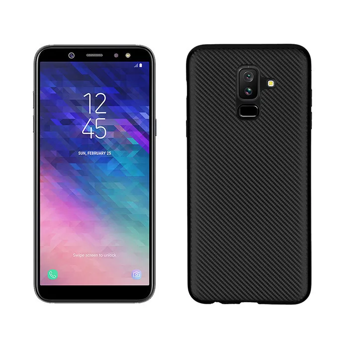 

For Samsung Galaxy A6 2018 / A6 Plus 2018 case Luxury Carbon Fiber Silicon Ultra Thin Soft TPU cover for Galaxy J8 2018