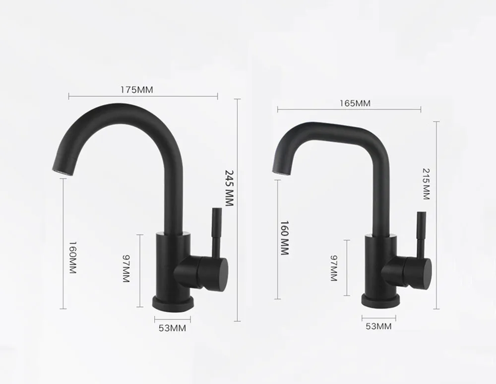 Черный и белый цвет 304 кран из нержавеющей стали смеситель для ванной двойной раковины Поворотный умывальник пружинный смеситель для кухни