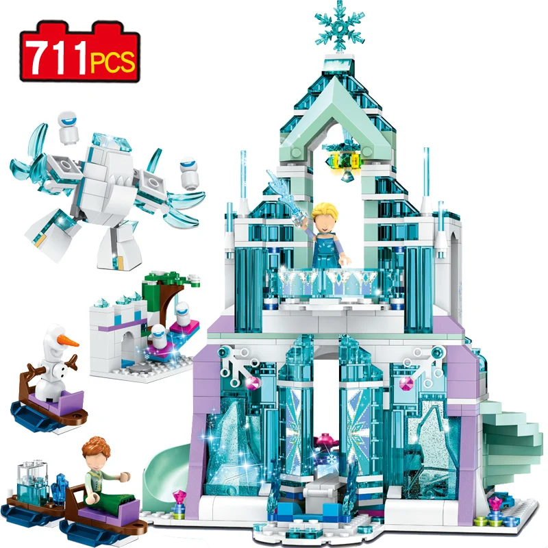 

771pcs Princes Series Aisha Magic Castle Ice Castle Building Blocks mini-doll figure Toy Children Compatible Legoe Birthday gift