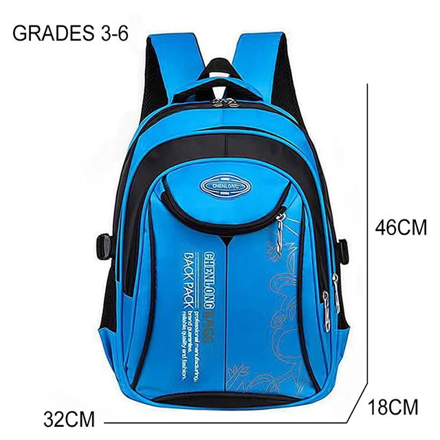 Водонепроницаемые детские школьные ранцы для мальчиков и девочек, детские рюкзаки, детские школьные сумки, рюкзаки для начальной школы, Mochila Infantil - Цвет: blue-large