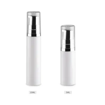 

2018 New 500pcs 5ml 10ml silver electrochemical aluminum vacuum flask PP plastic Airless Pump Eye cream bottle Cream emulsion