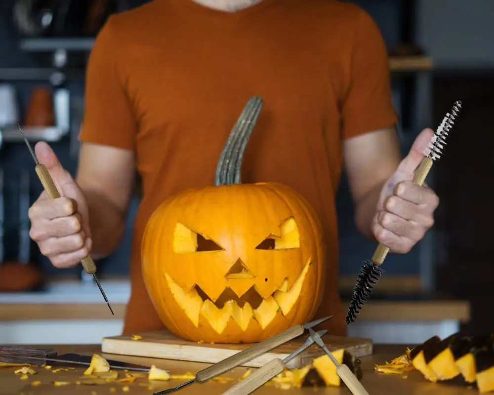 11Pcs Arts Crafts Clay Sculpting Tools Set Pumpkin Carving Tool Halloween Sculpting Kit Wooden Handle Modeling Clay Tools
