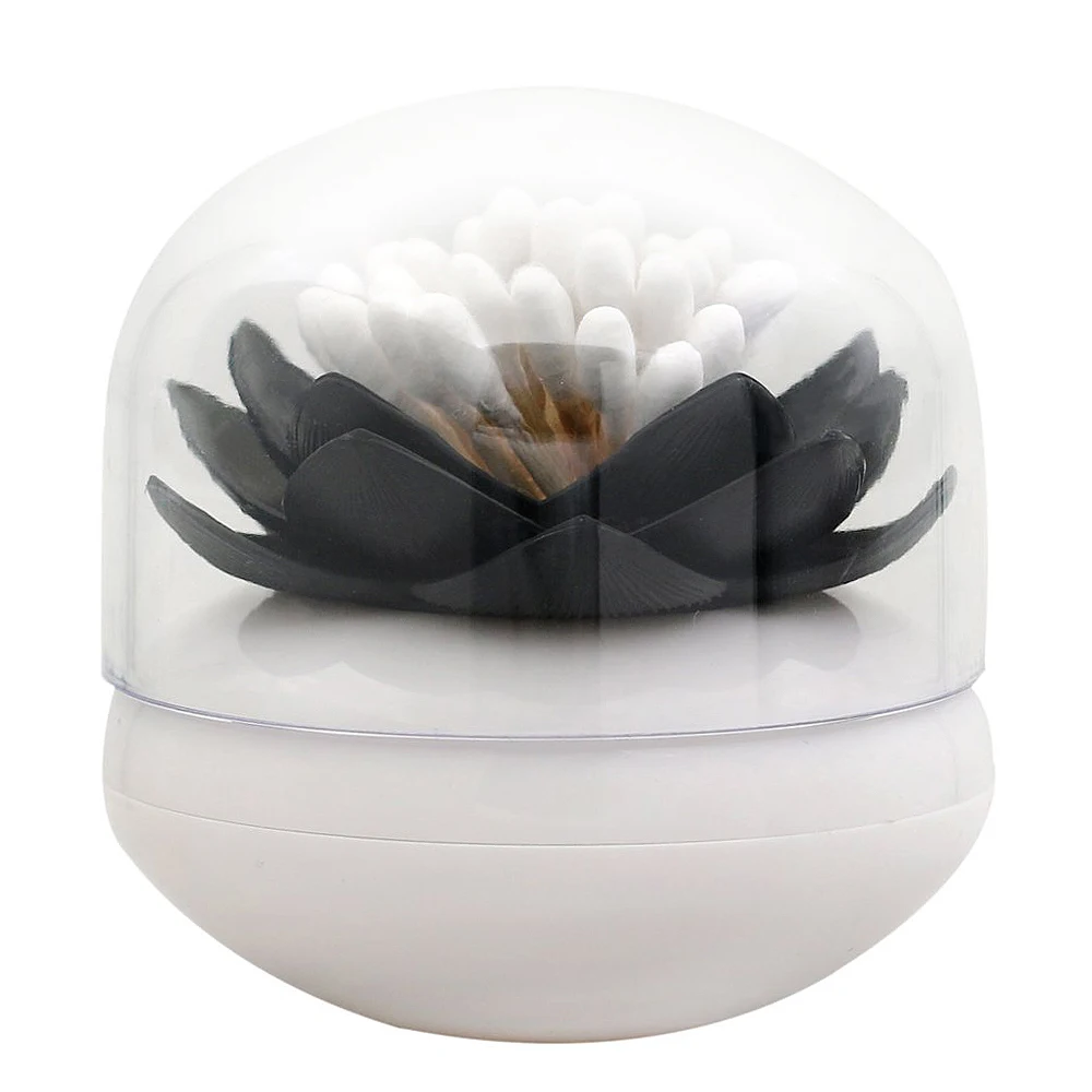 

SDFC-Hot Chic Lotus Flower Cotton Bud Holder Toothpick Case Cotton Swab Box Home Decor