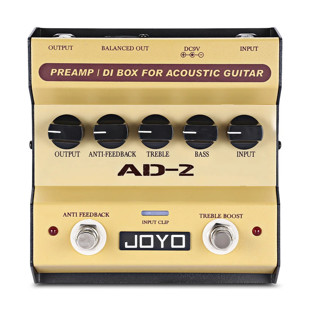 JOYO AD2 Guitar Pedal Acoustic Preamp DI Box builtin Dual Band EQ