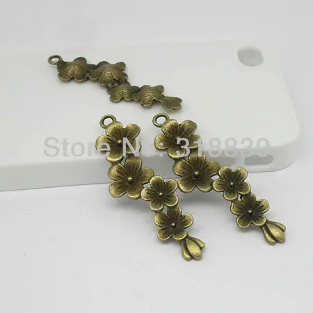 

Plum Branches Jewelry Charm Fashion Vintage Style Bronze Pendants Fit DIY Jewelry Making 20pcs 15*57mm 2492