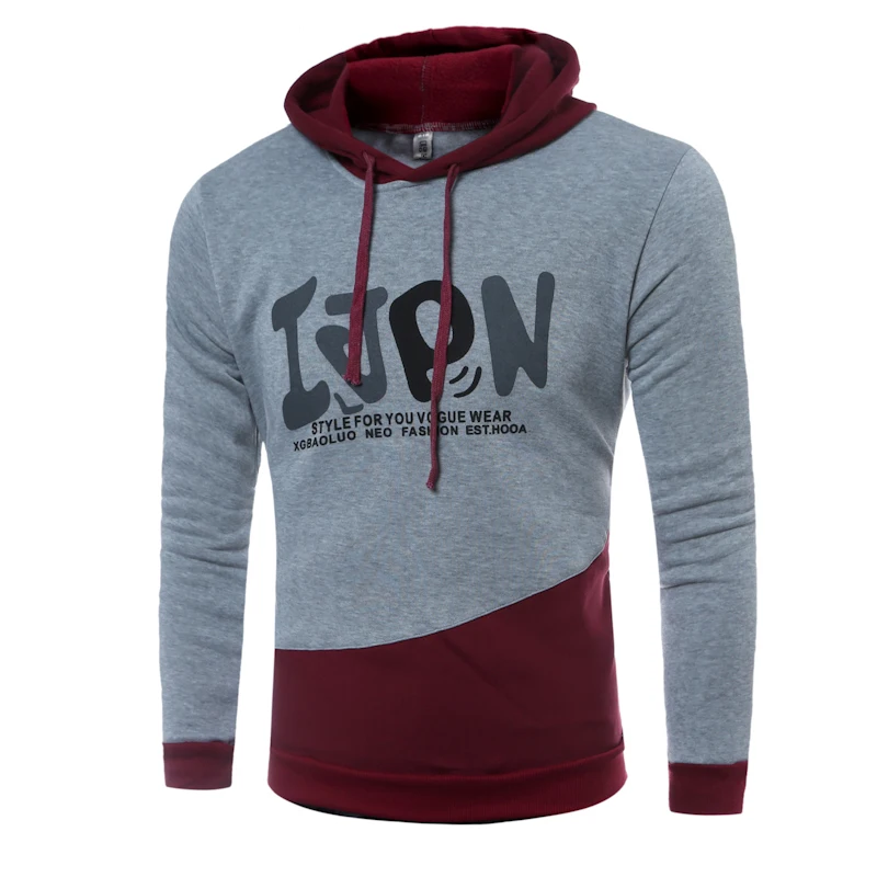 hooded letters printed hoodie suit