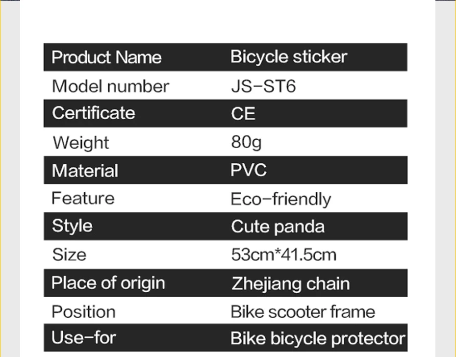 Panda велосипед наклейки гигантский велосипед лиса протектор Fiets рамка наклейки протектор Telaio MTB для Bisiklet Aksesuar дорожный велосипед