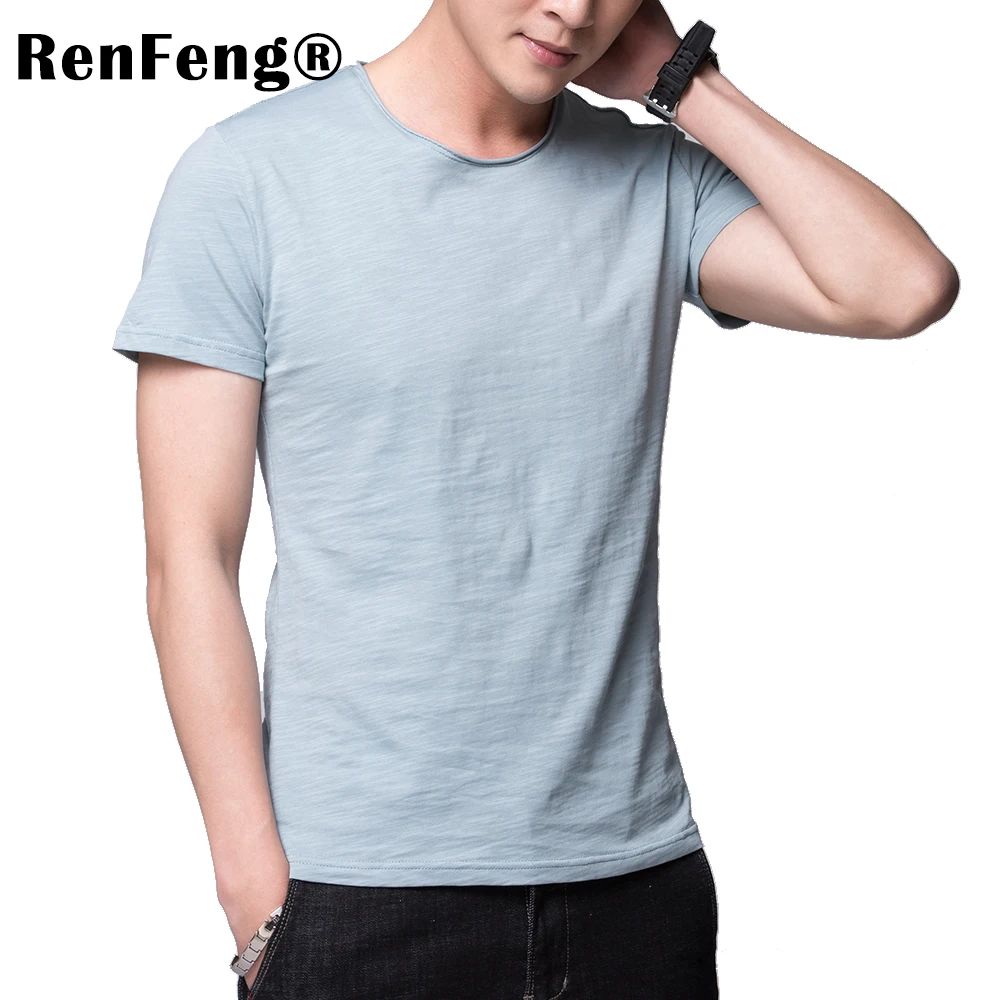 2018 Brand Clothing 4 colors Curled V neck Men's T Shirt Men Fashion Tshirts Fitness Casual For Male T-shirt M-3XL Free Shipping (4)