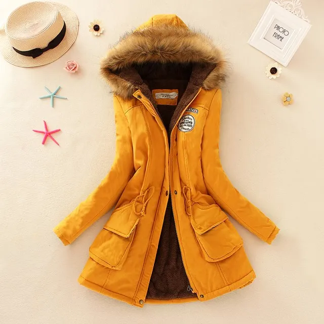 Danjeaner New Parkas Female Women Winter Coat Thickening Cotton Winter Jacket Women Outwear Slim Parkas for Women Winter