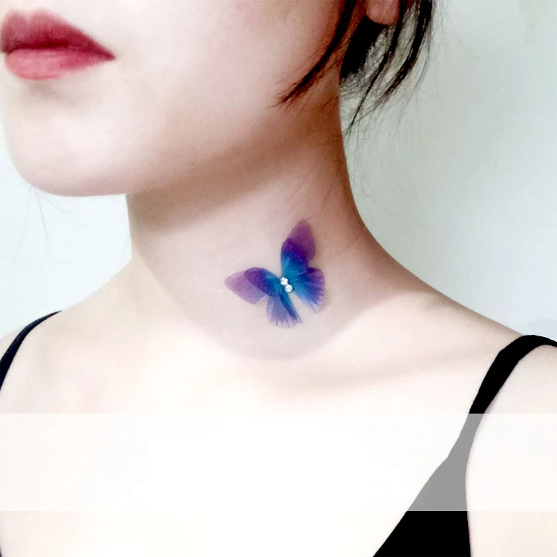 

Hot Sale Trendy Animal Jewelry Butterfly Shaped Pendant Choker Necklace Leather Rope Link Chain Collar For Women Gift