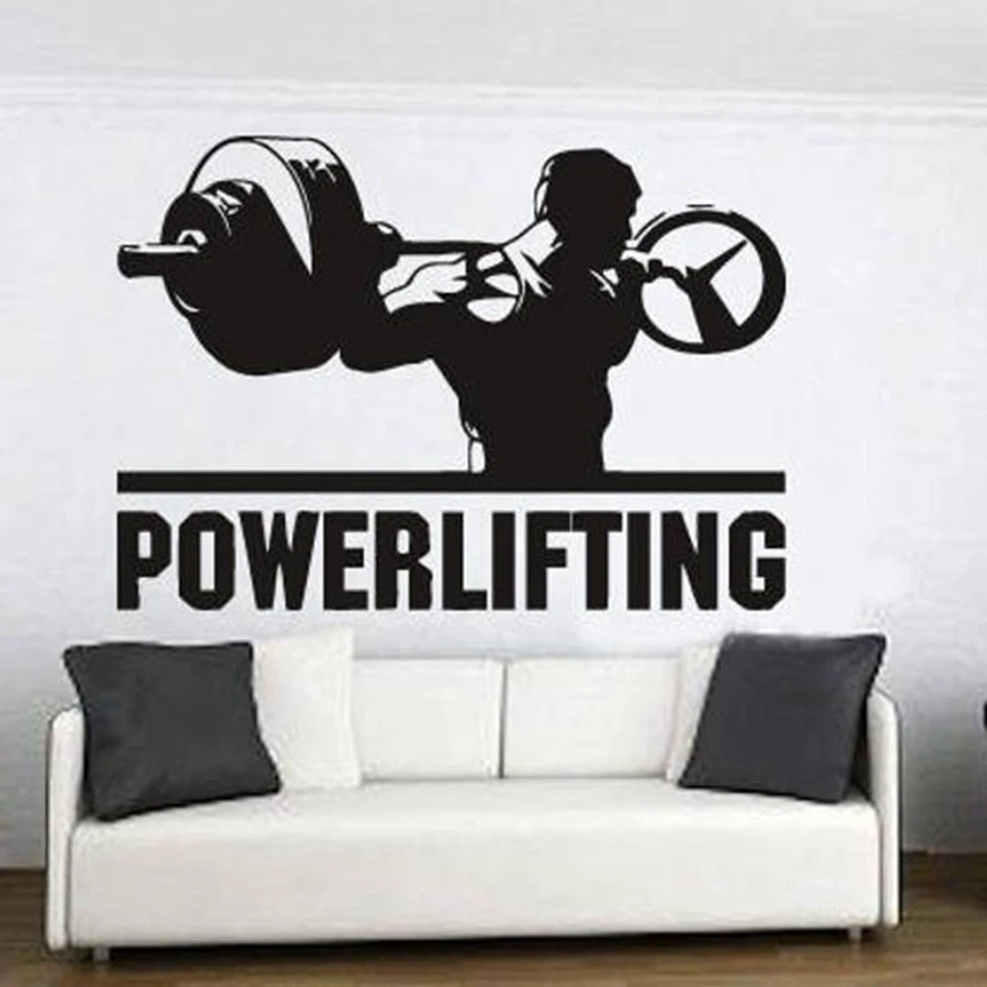 

Powerlifting Wall Decals Bedroom Home Decor Motivation Workout Gym Vinyl Wall Stickers Fitness Sport Bodybuilding Art Mural S183
