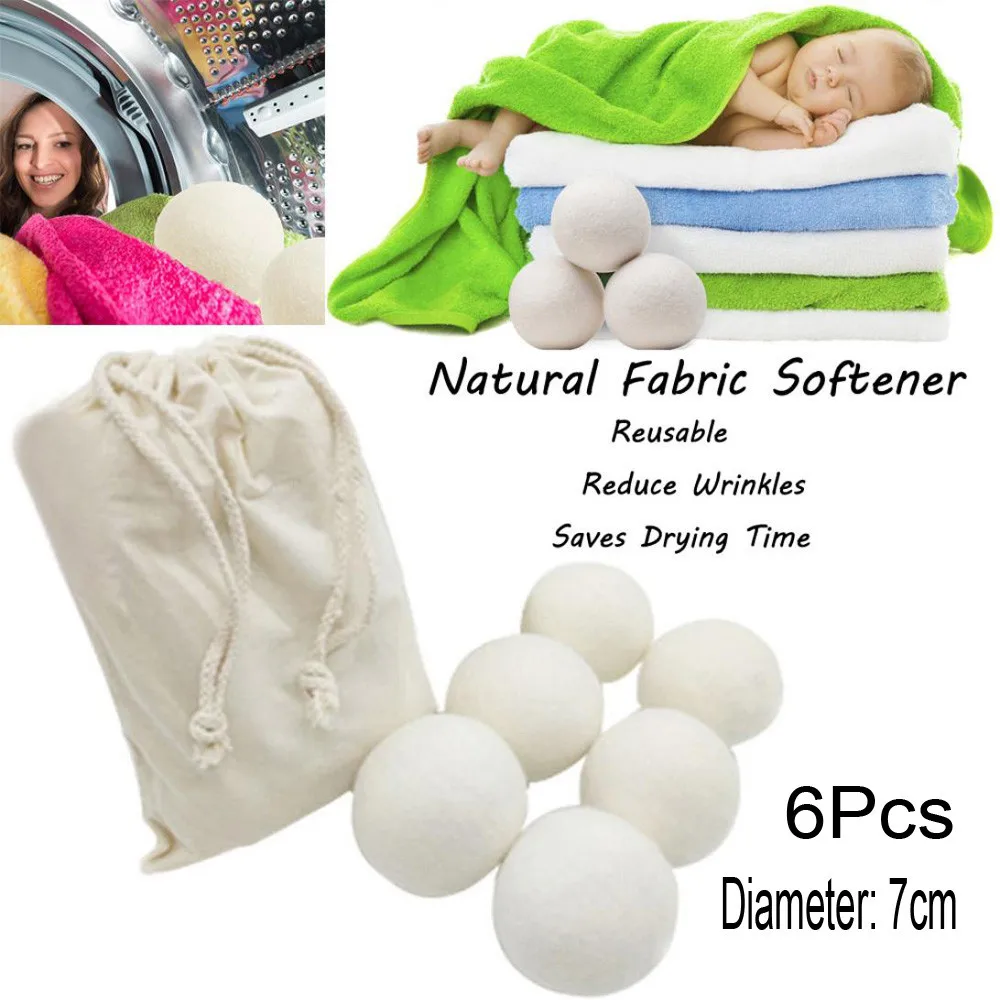 6pcs/pack Laundry Clean Ball Reusable Natural Organic Laundry Fabric