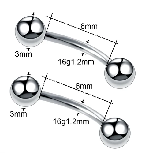 2 шт./лот, Пирсинг из нержавеющей стали, пирсинг, пирсинг в носу, пирсинг на спирали бровей, пирсинг, штанга, пирсинг, лингуа, ювелирные изделия для тела - Окраска металла: Style 1