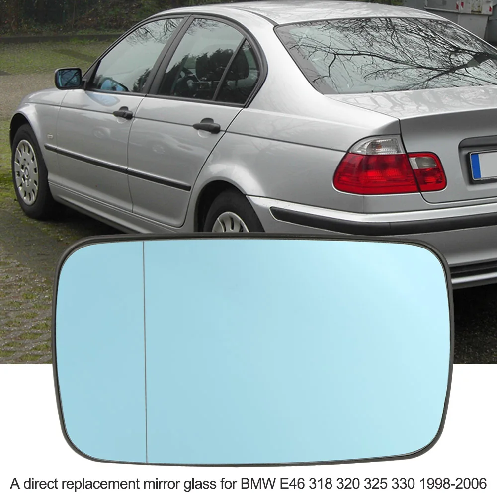Right Side Door Wing Mirror Glass with Heated Function for BMW E46 318