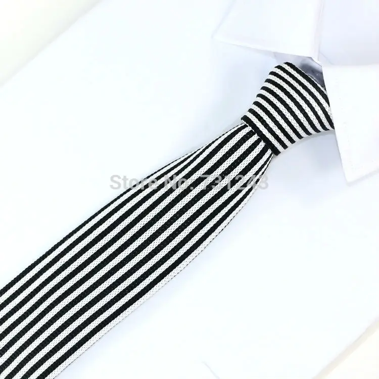Трикотажные тонкие галстуки для мужчин повседневные тканые полиэфирные обтягивающие галстуки модные полосатые мужские галстуки для свадьбы