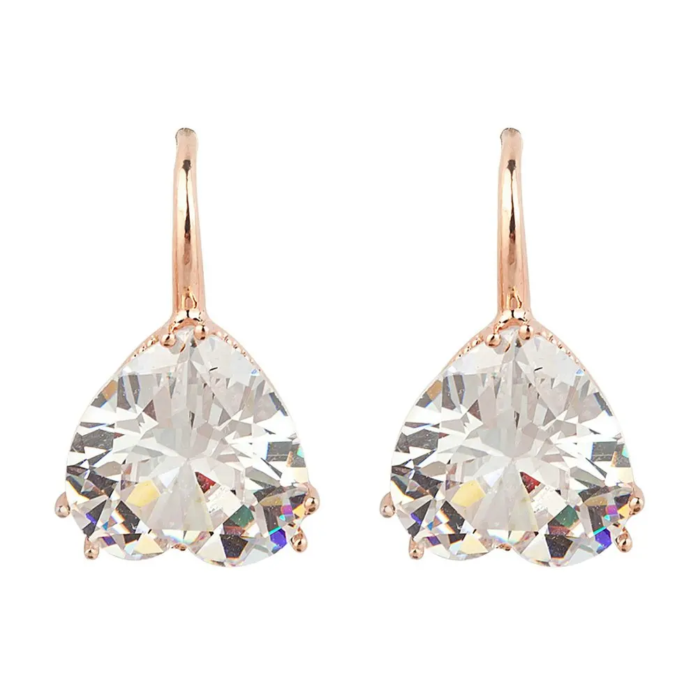 2016 Fashion Vintage Crystal Heart Rhinestone Dangle Earrings Summer Style Jewelry Sweet Earrings for  Women Girls