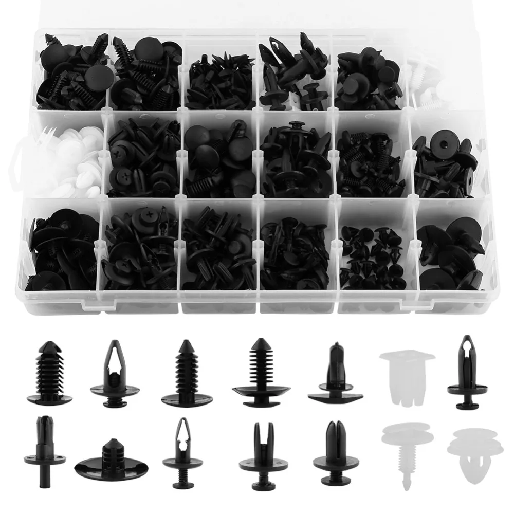

415pc/Set 18 Sizes Plastic Auto Trim Clips Retainer Panel Bumper Fastener With Contain Box universal for Ford Car SUV Automobile
