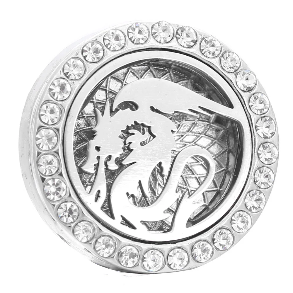 

Aromatherapy Dragon 18mm Snap Buttons Perfume Locket Magnet Stainless Steel Essential Oil Diffuser Snap Button Bracelet Jewelry