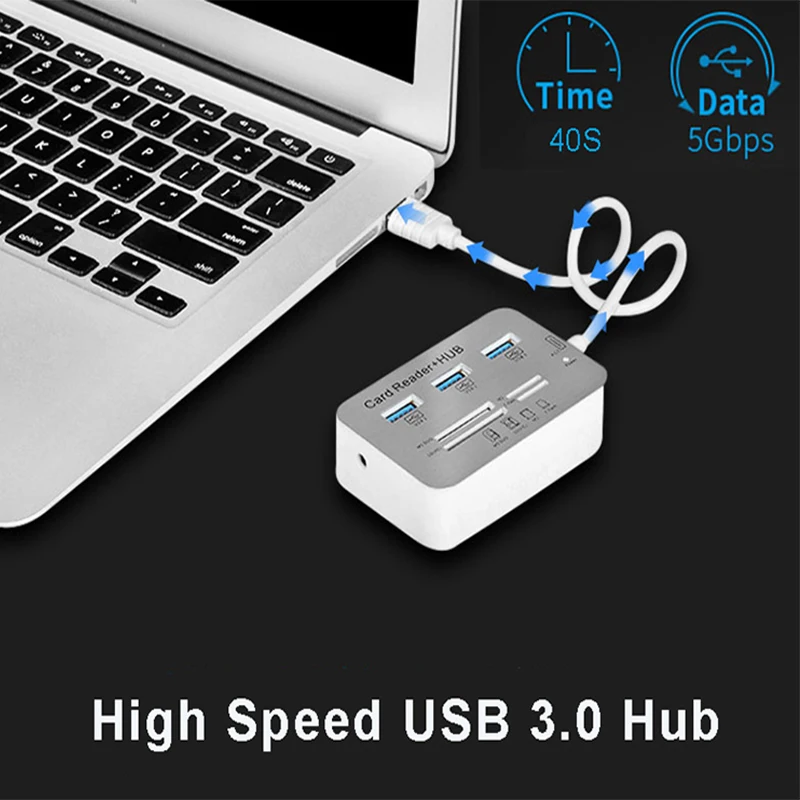 Basix usb-хаб 3,0 высокоскоростной Мульти Usb 3,0 концентратор с MS/SD/M2/TF кард-ридером комбинированный usb-разветвитель для Macbook Pc ноутбук мультихаб