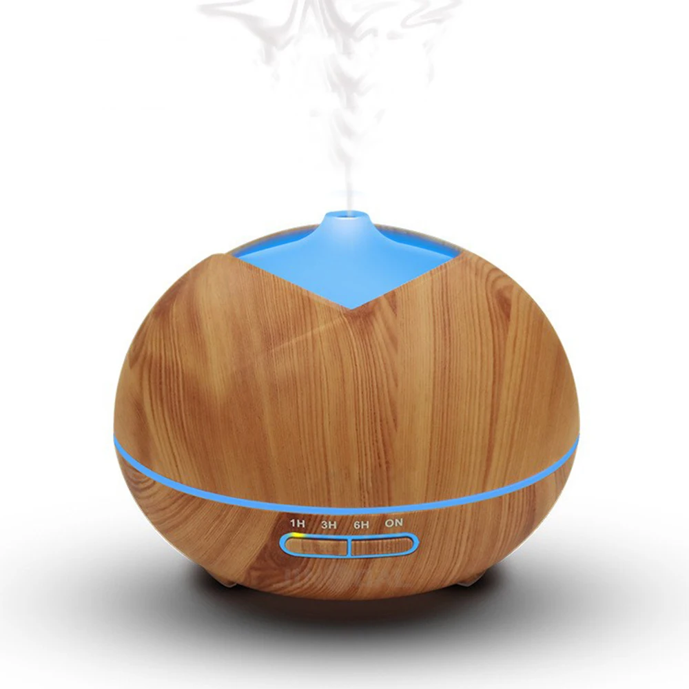 

300ml Essential Oil Diffuser Wood Grain Aroma Humidifier with LED Lights Ultrasonic Cool Mist Humidifier for Office Home