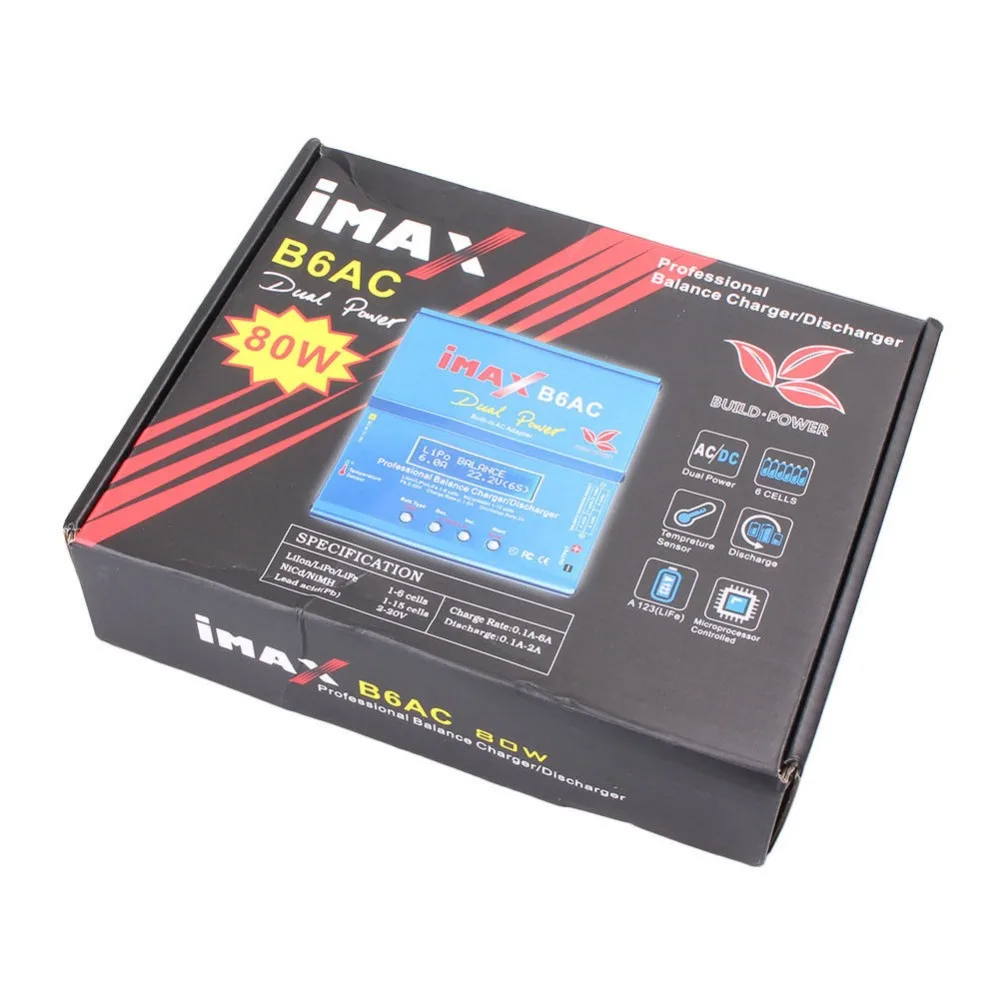 IMAX B6AC 80 Вт RC Баланс Lipo зарядное устройство B6 AC Nimh Nicd литиевая батарея EU/US/UK/AU разъем