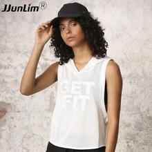 Женский топ для фитнеса, спортивный жилет, рубашки для йоги, летний топ с капюшоном для бега, футболки для тренировок, гимнастики, быстросохнущие женские спортивные майки, спортивная одежда