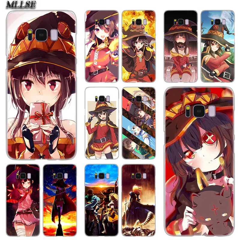 

MLLSE Anime Konosuba Megumin Fashion Transparent Case Cover for Samsung Galaxy S10 Lite S9 S8 Plus S7 S6 Edge S5 S4 Mini Cover