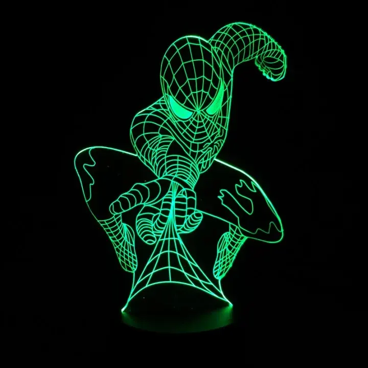  Marvel Superhero Spiderman 3D Table Lamp Optical Illusion Night Light 7 Colors Changing Mood Lamp S - 32669451125