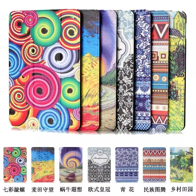 

Smart Sleep Function Painted Pattern Folding Leather Case Cover For Amazon New Fire HD 8 HD8 2015 8 Inch Tablet Case