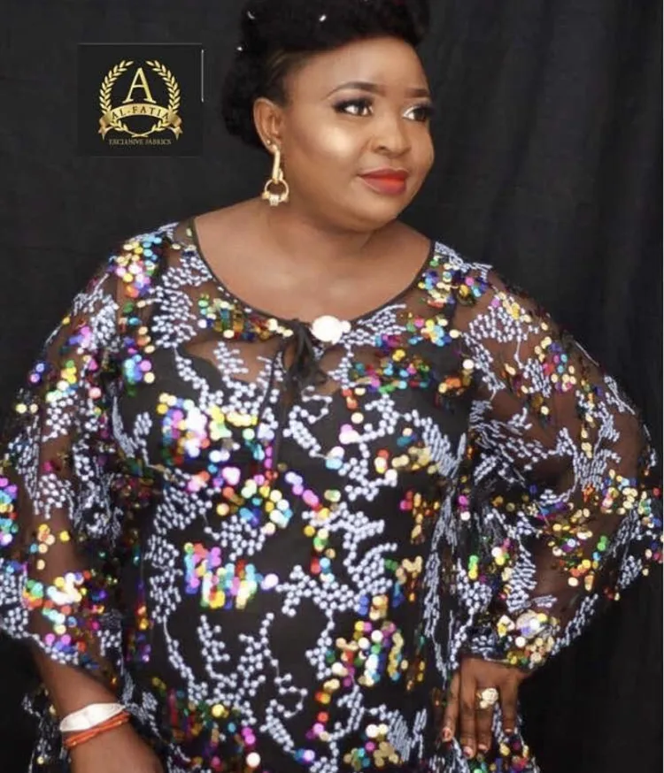 

2018 Hot sale 5yards/lot sequins cloth Africa Tulle Lace fabric High Quality Sequins Lace Party Decoration fabric