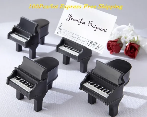 

(100 pieces/lot) Wedding souvenirs of Piano Place Card Holders with Matching name Cards for musical Design Romantic Wedding Gift