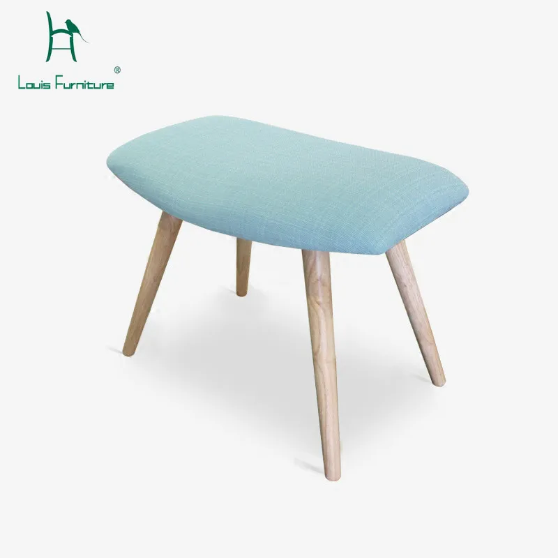 

Louis Fashion Stools Ottomans Strip Nordic Cloth Shoes Seats Japanese Solid Wood Living Room