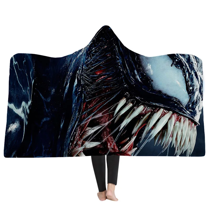 EHOMEBUY одеяла с капюшоном 3D Одеяла Домашние взрослые носимые с Капюшоном Одеяла 3D печать Зуб монстр Новое поступление одеяла зима