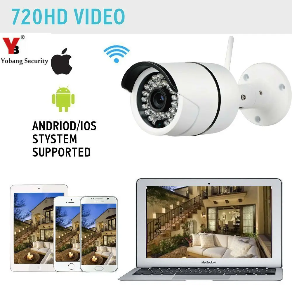 Yobang Security-720P Outdoor IP Camera WiFi Wireless Smart Security Camera Support Max 128G Waterproof P2P CCTV Surveillance Cam