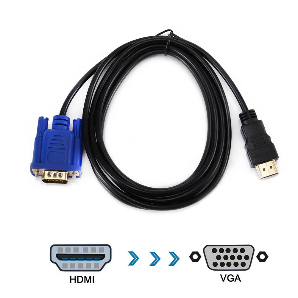 Новый горячий HDMI к VGA Кабель HDMI мужчина к VGA Мужской Активный конвертер видеоадаптера шнур для ТВ коробка DVD NV99