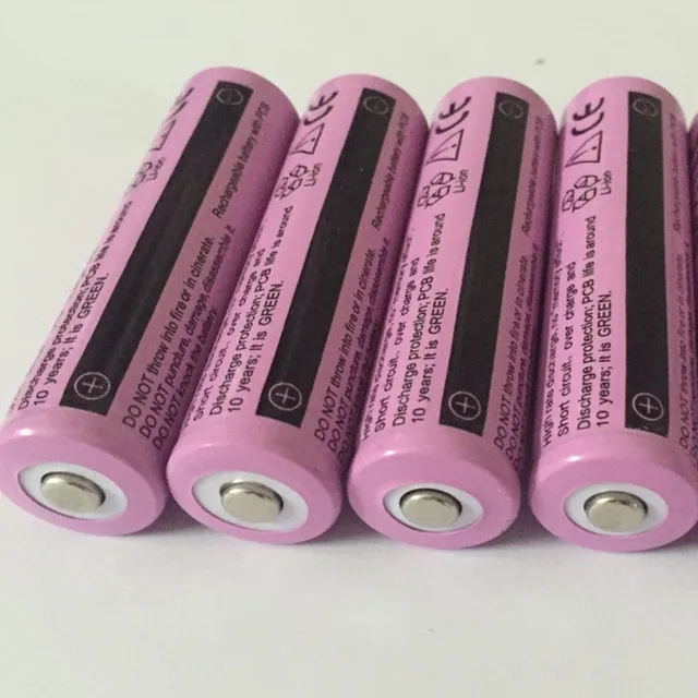 10x 18650 PINK rechargeable batteries 18650 3.7V Rechargeable Battery 18650 li ion Battery Free