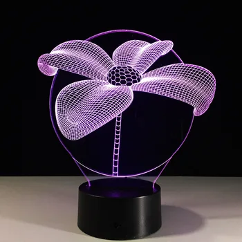 

Lotus 3d Lamp Remote Touch Colorful Nightlight Creative Gifts Usb 3d Light Fixtures Novelty Luminaria Led 3d Table Lamps