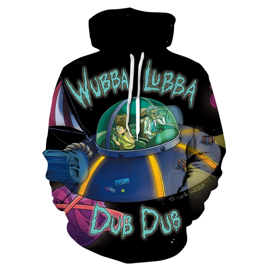 

Wubba Lubba 3D Printed Crazy Hoodie Sweatshirts 2019 Printed 3D Hoodies Pullovers Unisex Cartoon Outerwear
