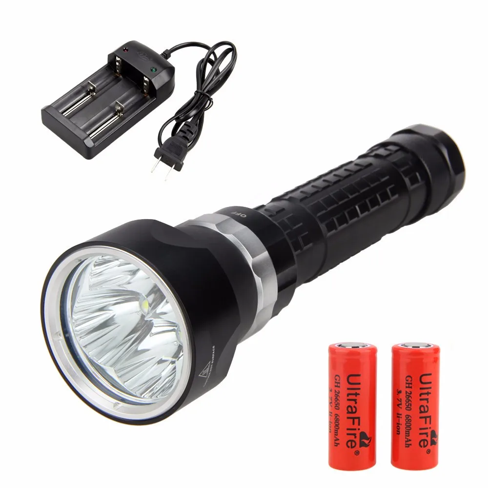 

SolarStorm LED 6000Lm Waterproof 4xXML L2 Scuba Diving Flashlight Torch Light 100M With 26650 Battery +charger