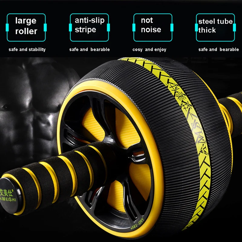 Ab Abdominal Roller Non-slip Body Building AB Wheel Multifunction Ab Exerciser Home Fitness Trainer
