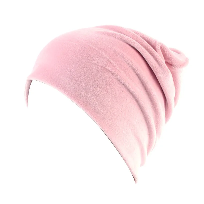 Женская велюровая шапка бини, повседневная, полиэстер, Skullies Beanies, для женщин, зимняя, бархатная, плотная, Балаклава, капот, Sapka GS034C-1 - Цвет: Pink